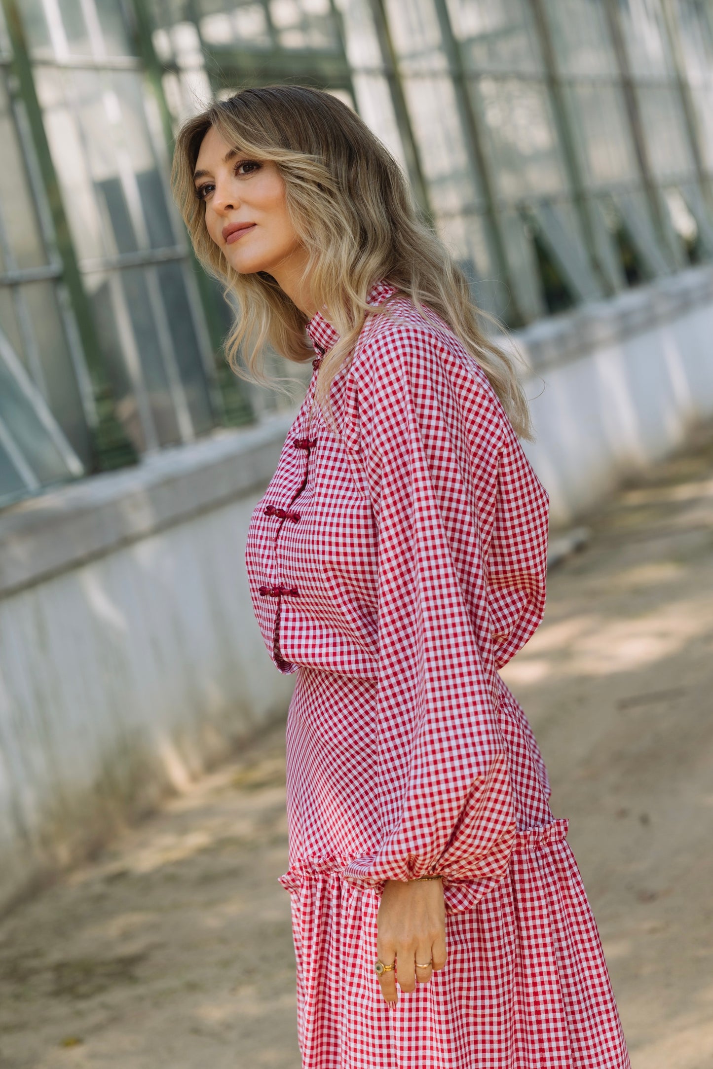 Lotus Red Vichy Blouse