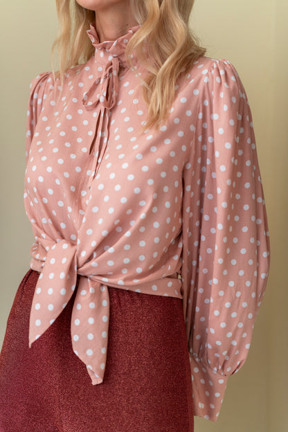 Heart Old Rose Polkadots Blouse