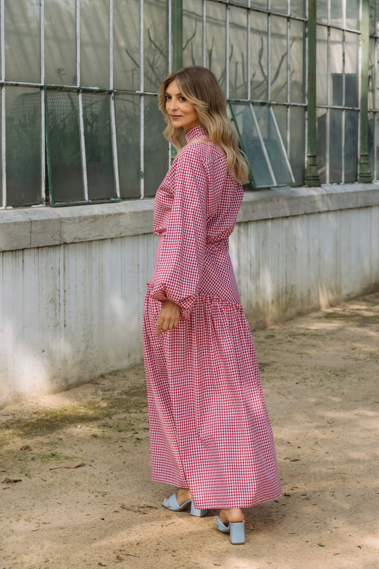 Lotus Red Vichy Skirt